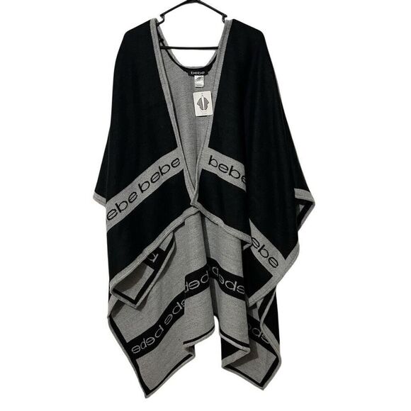 BEBE Ruana Open Front Poncho Cape Shawl Vest Jacket Coat ONE SIZE NWT - Picture 2 of 6